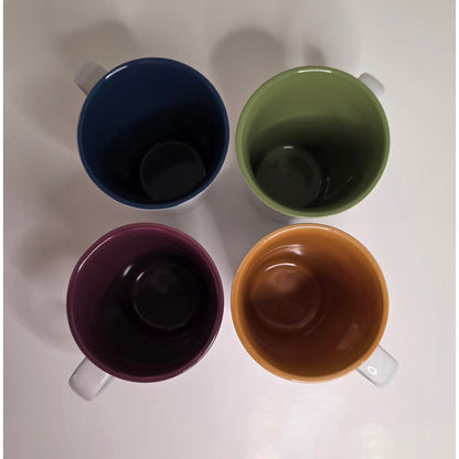 Mulberry Inspirational Ceramic Mugs - Set of 4 - Coffee Tea Cups - Dishwasher Safe